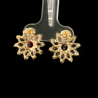 4.19 Ct Round Multi Tourmaline 14K Gold Earrings