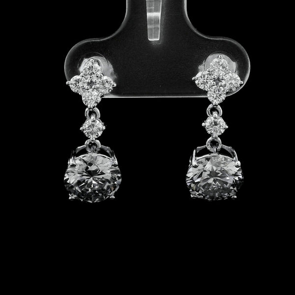 3.66 Carats Lab Grown Diamond 14K Gold Earrings