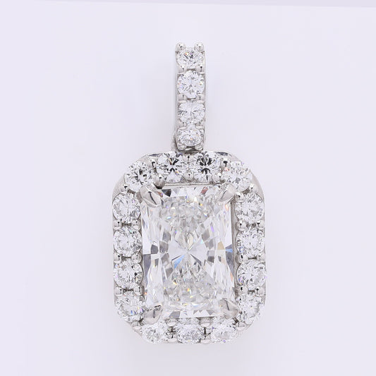 2.59 Carats Lab Grown Diamond 950 Platinum Pendant