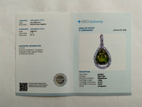 2.41 Ct Pear Mixed Cut Natural Green Sapphire 950 Platinum Pendant