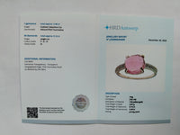 3.52 Ct Cushion Cabochon Cut Natural Pink Tourmaline 14K Gold Ring