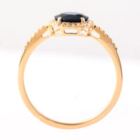 1.18 Ct Round Mixed Cut Natural Sapphire 14K Gold Ring