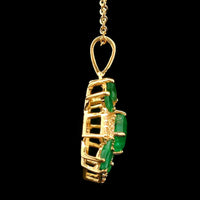 1.19 Ct Square Emerald 14K Gold Pendant