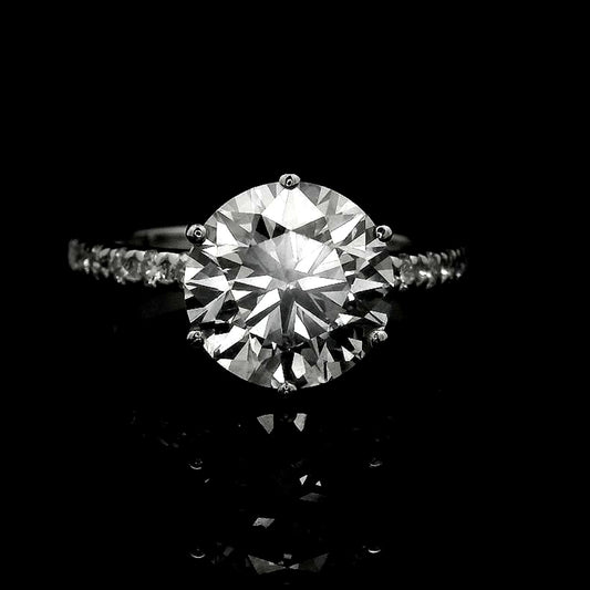 3.25 Carats Lab Grown Diamond 14K Gold Ring