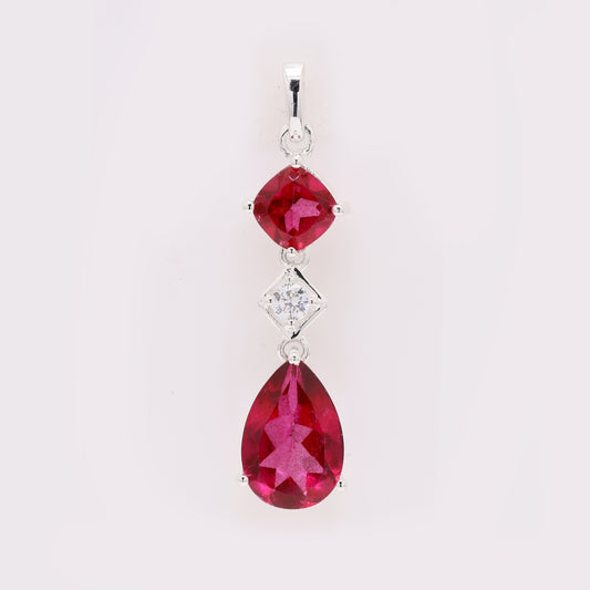 4.65 Ct Pear Pink Topaz 925 Silver Pendant