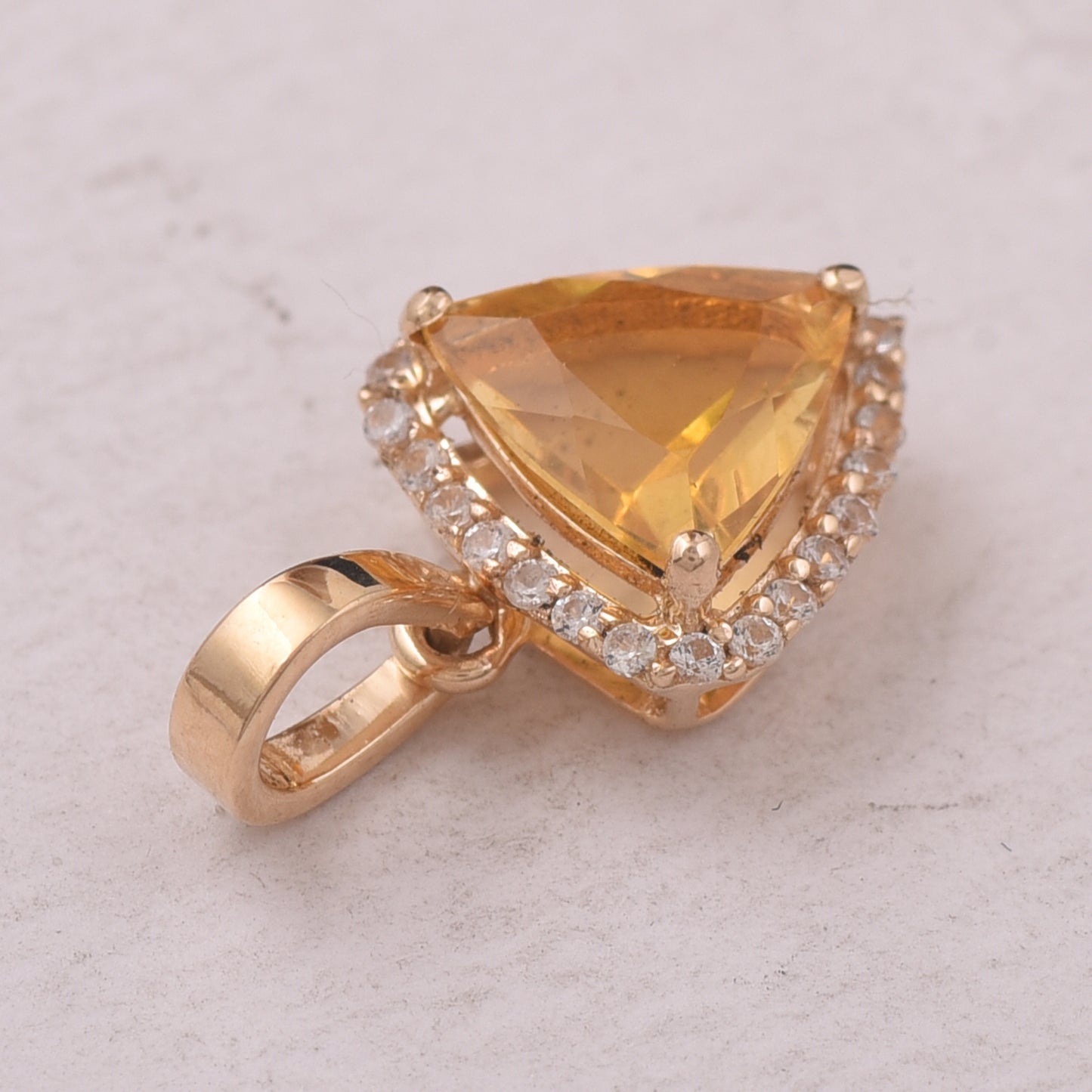 0.85 Ct Trillion Br.Fire Opal 9K Gold Pendant