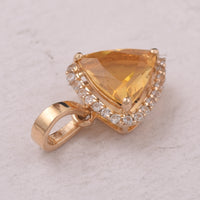 0.85 Ct Trillion Br.Fire Opal 9K Gold Pendant