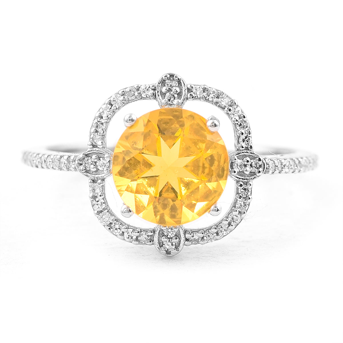 1.43 Ct Round Mixed Cut Natural Fire Opal 950 Platinum Ring