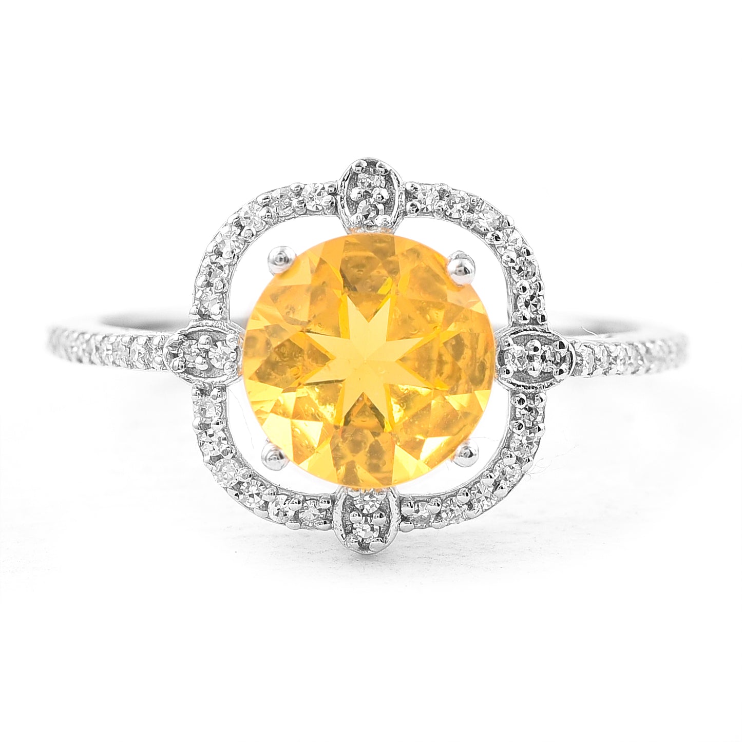 1.43 Ct Round Mixed Cut Natural Fire Opal 950 Platinum Ring