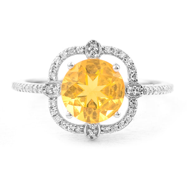 1.43 Ct Round Mixed Cut Natural Fire Opal 950 Platinum Ring