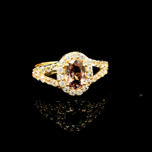 1.45 Ct Oval Tourmaline 14K Gold Ring