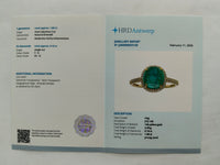 1.96 Ct Oval Cabochon Cut Natural Emerald 14K Gold Ring