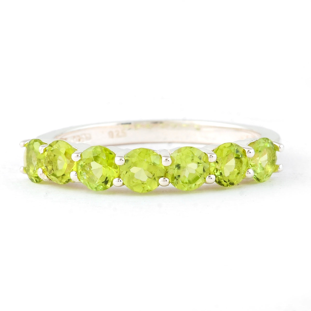 1.57 Ct Round Peridot, 925 Sterling Silver Ring