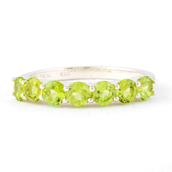 1.57 Ct Round Peridot, 925 Sterling Silver Ring