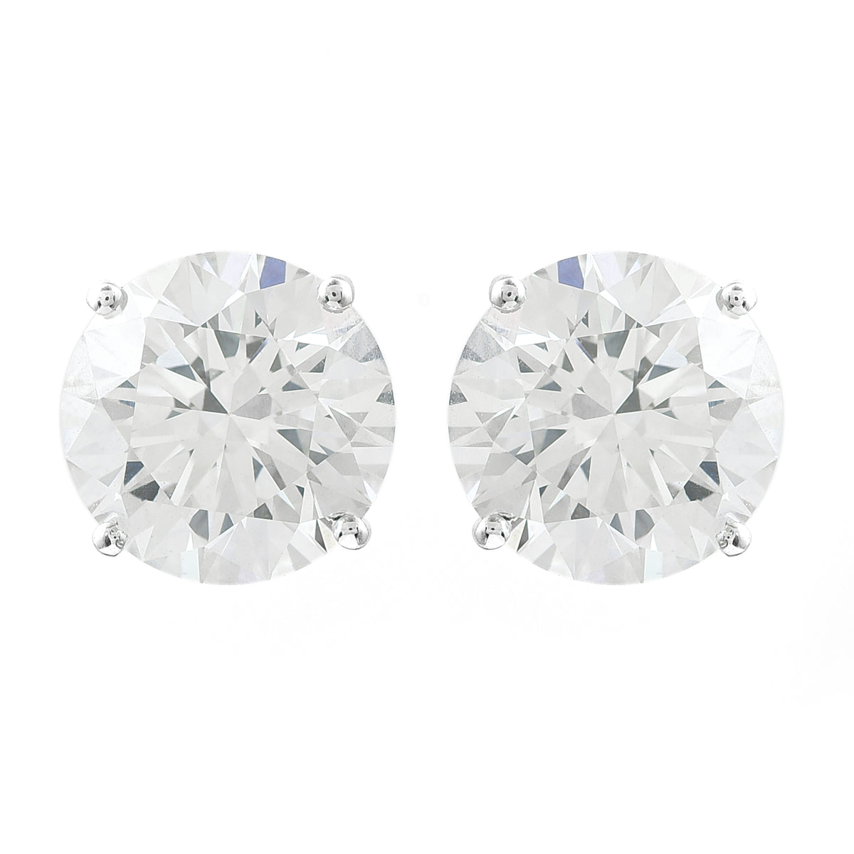 4.09 Carats Lab Grown Diamond 14K Gold Earrings