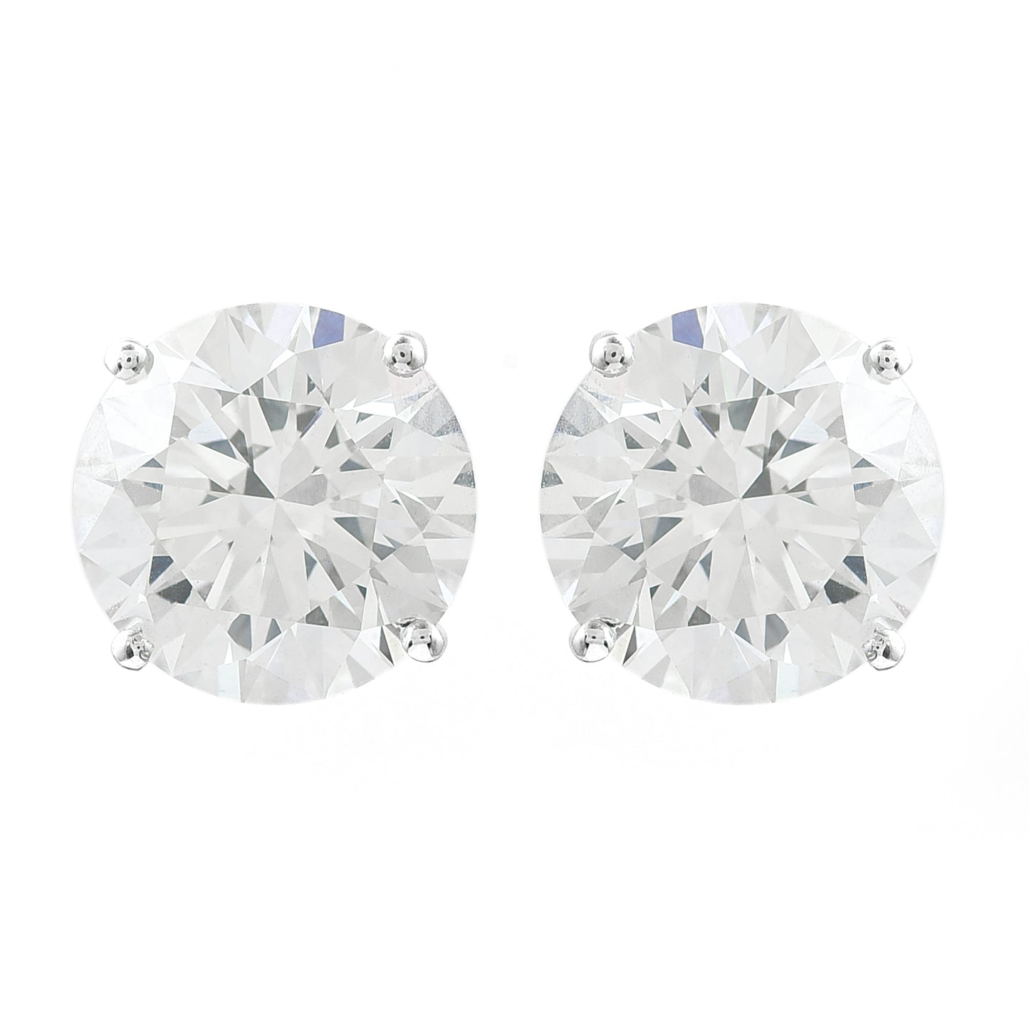 4.09 Carats Lab Grown Diamond 14K Gold Earrings