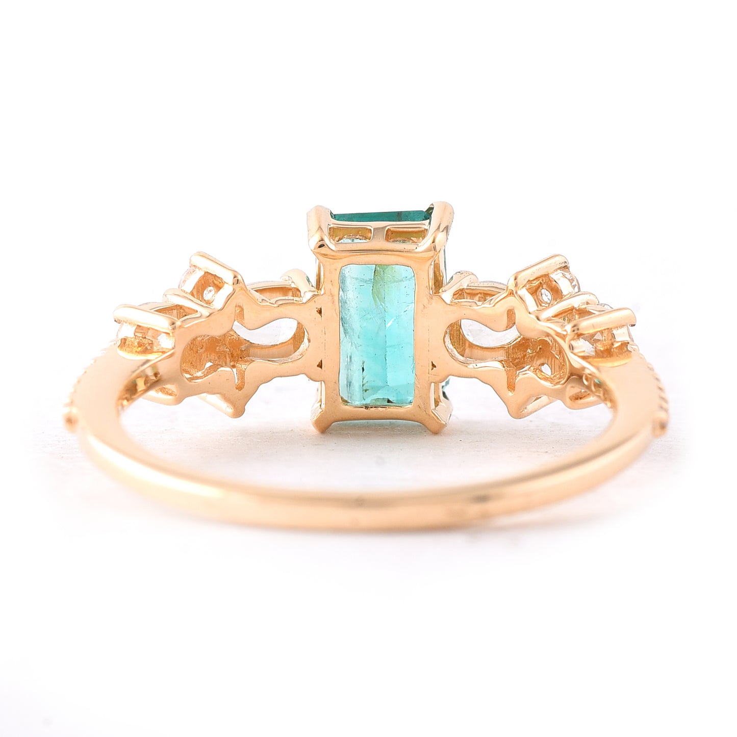 1.52 Ct Octagon Step Cut Natural Emerald 14K Gold Ring