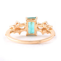 1.52 Ct Octagon Step Cut Natural Emerald 14K Gold Ring