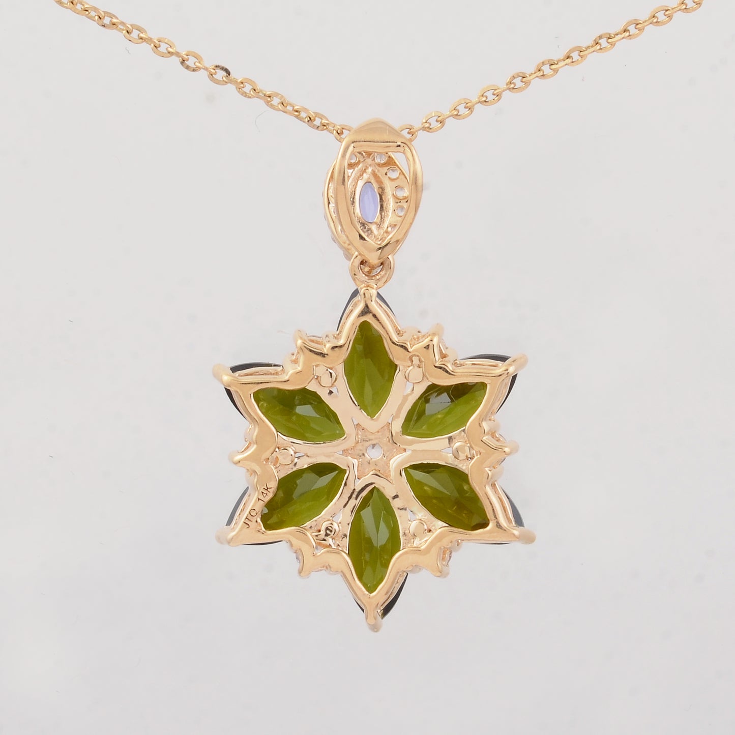 2.42 Ct Marquise Multi Tourmaline 14K Gold Pendant