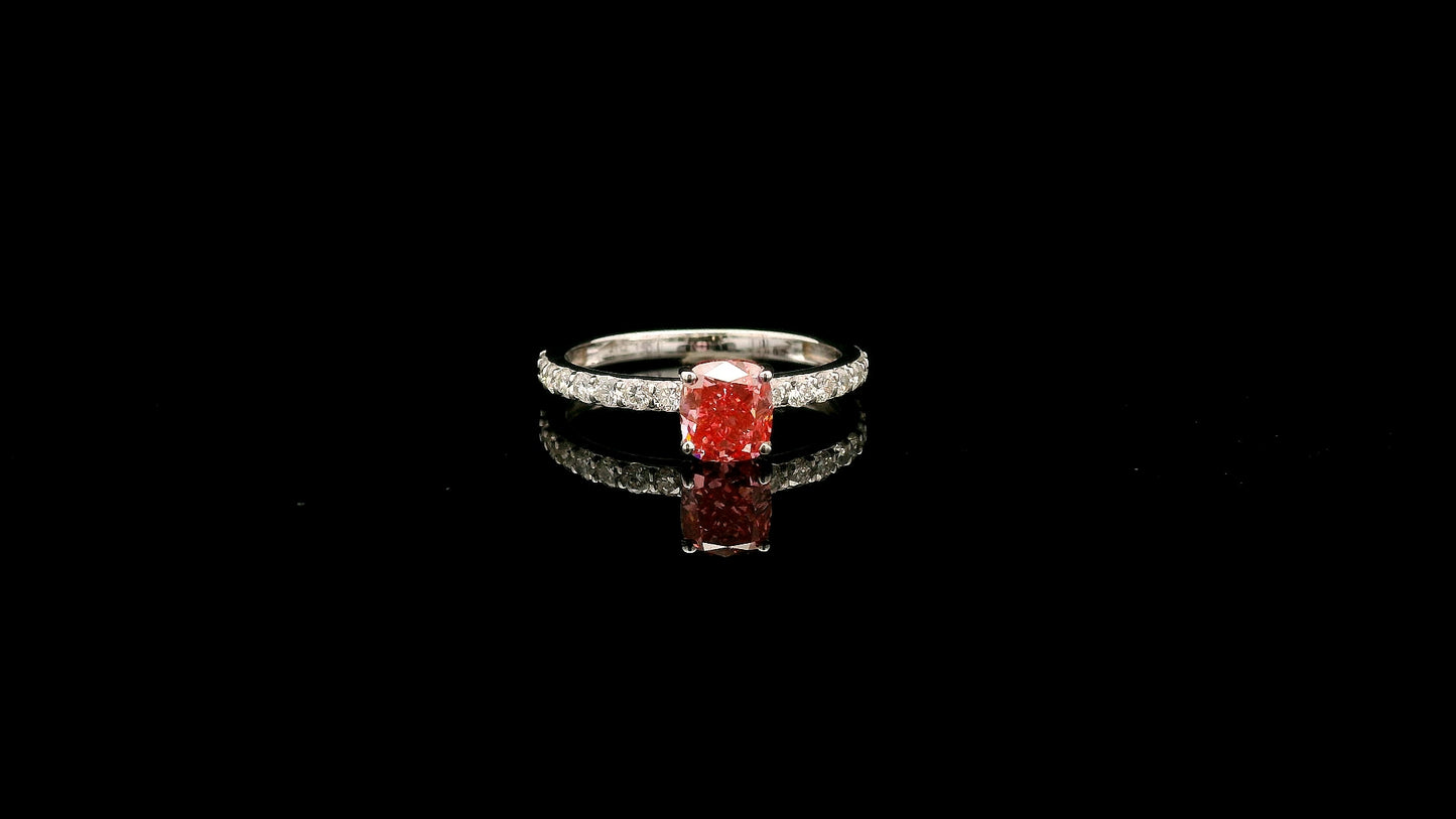 1.42 Carats Pink Lab Grown Diamond 14K Gold Ring