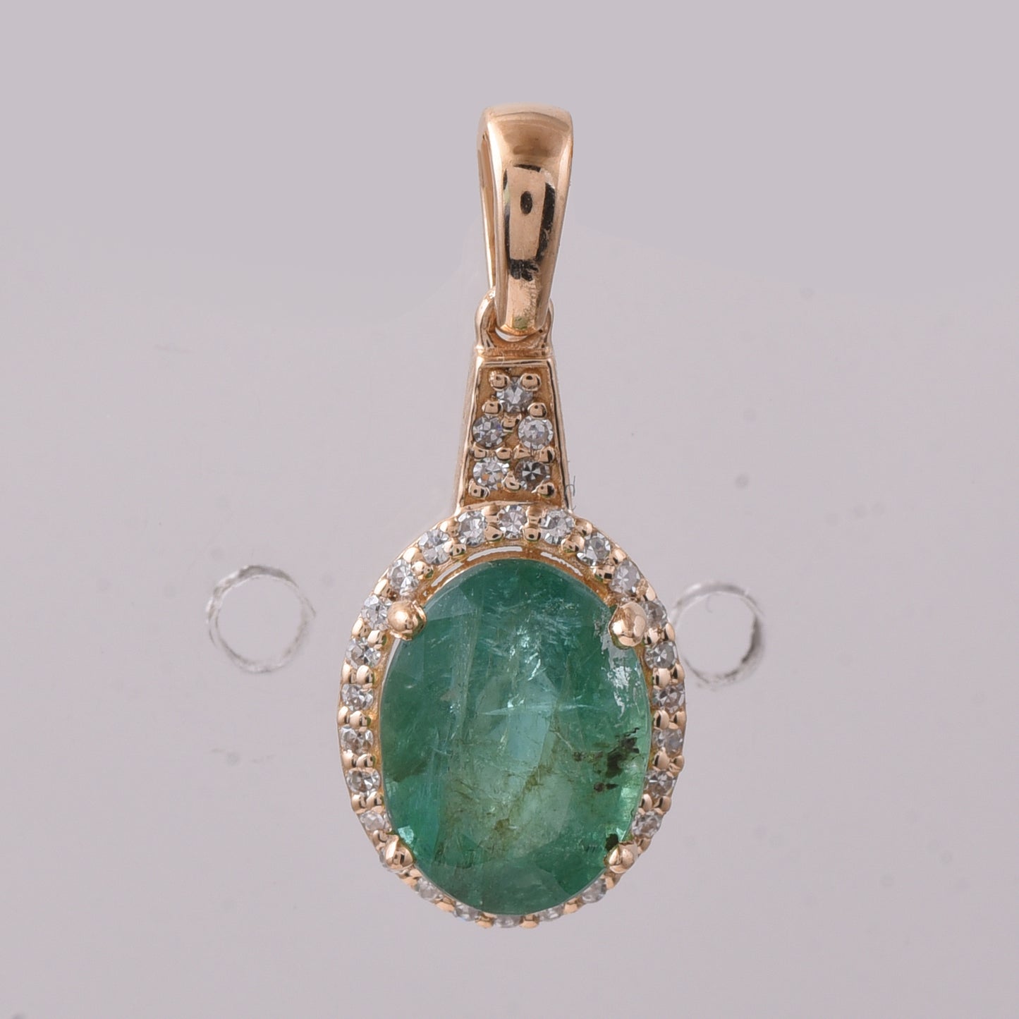 1.96 Ct Oval Emerald 14K Gold Pendant