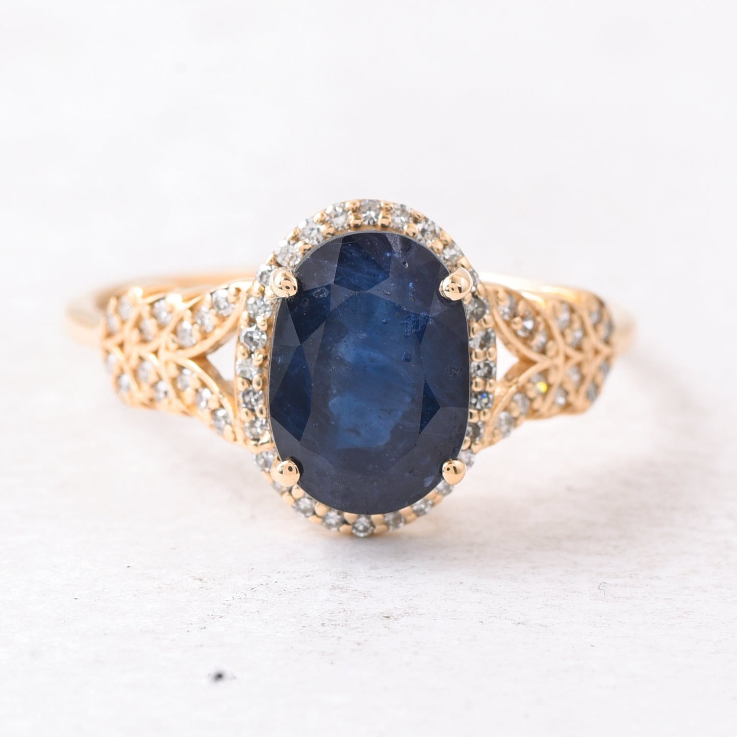3.11 Ct Oval Sapphire 14K Gold Ring