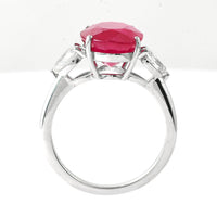 6.90 Ct Oval Ruby 950 Platinum Ring