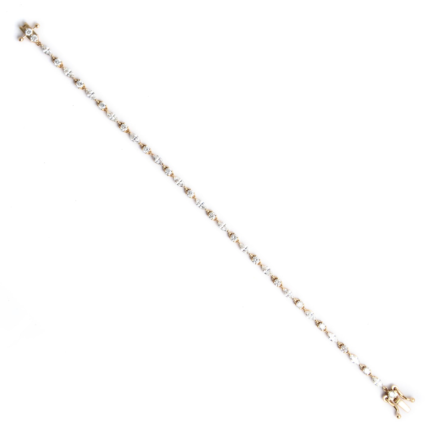 2.82 Carats Lab Grown Diamond 14K Gold Bracelet