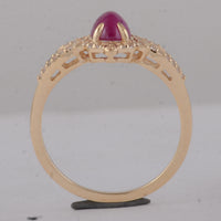 1.37 Ct Oval Ruby 9K Gold Ring