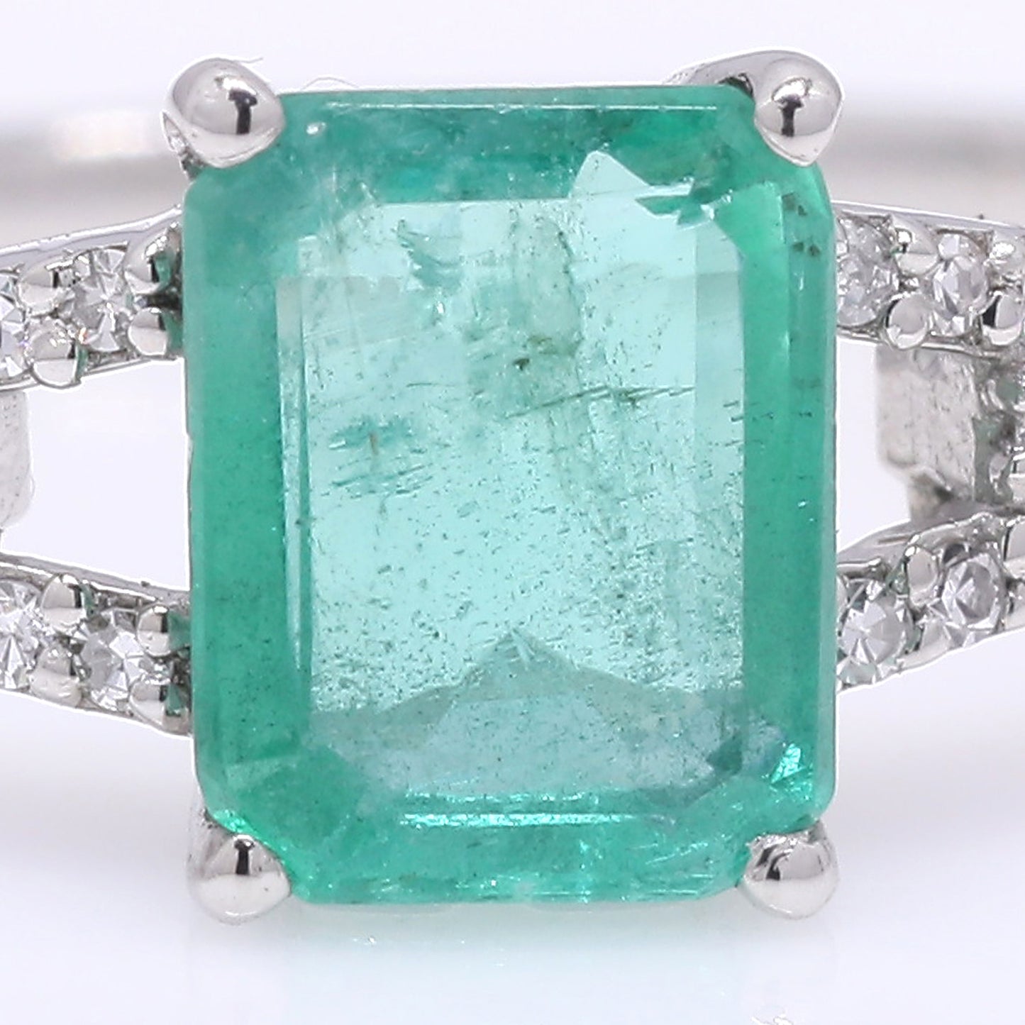 1.14 Ct Octagon Step Cut Natural Emerald 950 Platinum Ring