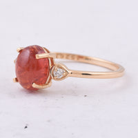 2.23 Ct Oval Cabochon Cut Natural Spinel 14K Gold Ring