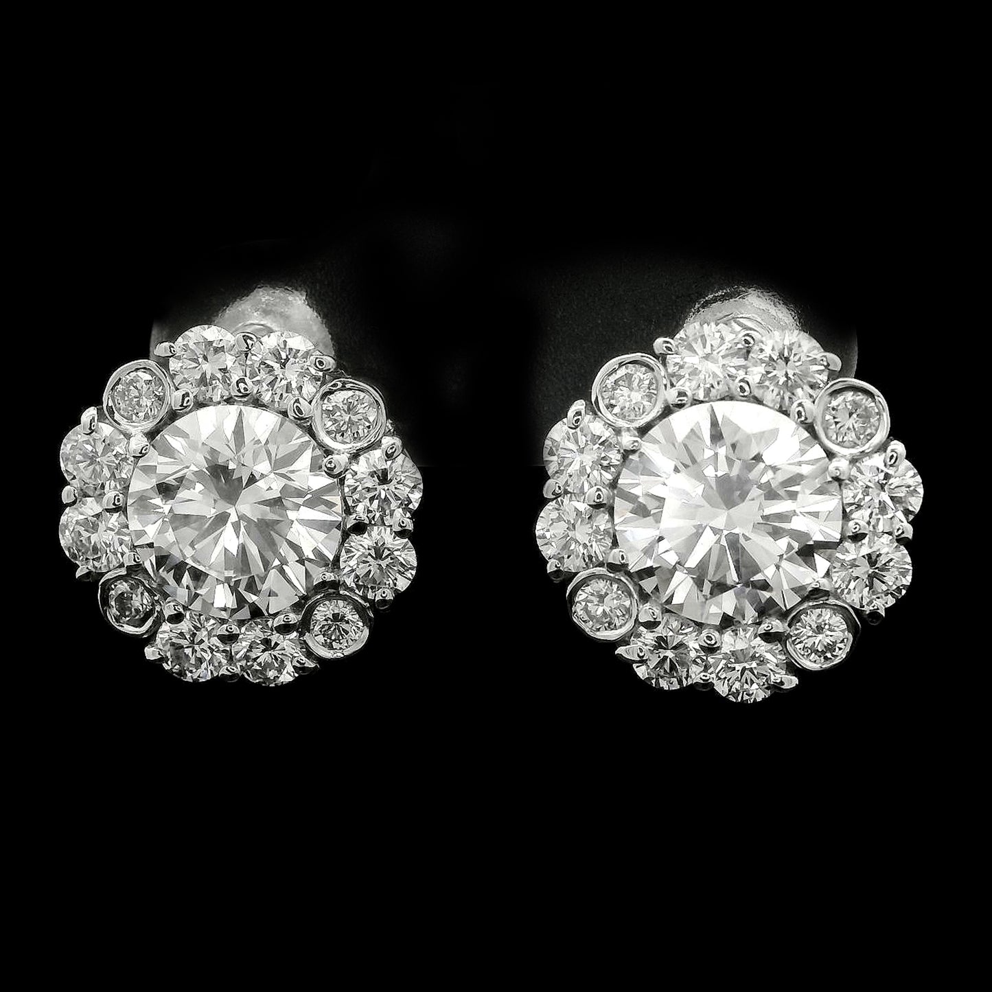 4.18 Carats Lab Grown Diamond 14K Gold Earrings
