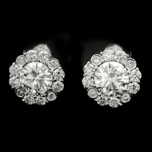 4.18 Carats Lab Grown Diamond 14K Gold Earrings