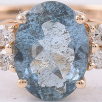1.10 Ct Oval Natural Aquamarine 14K Gold Ring