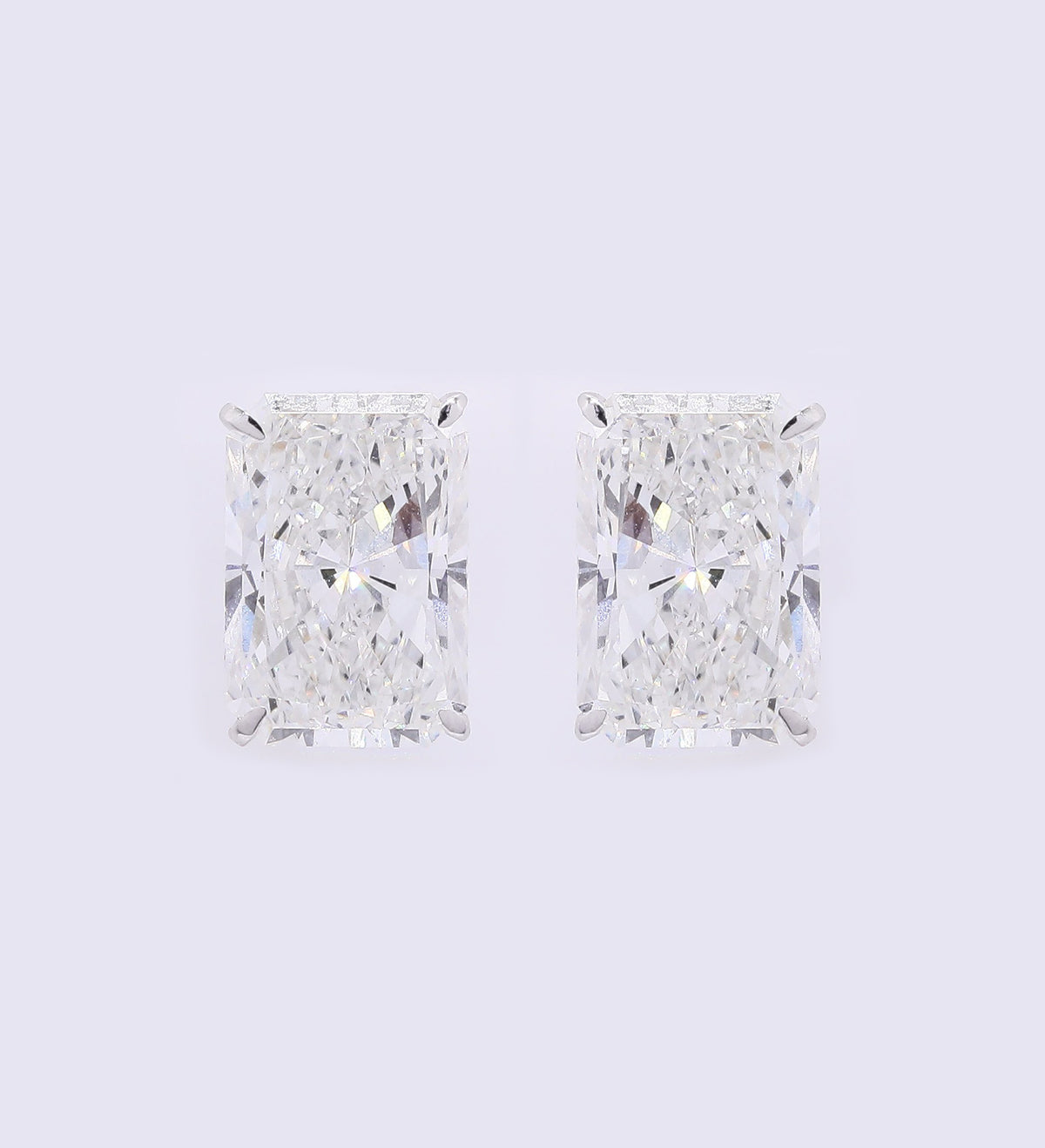 3.71 Carats Lab Grown Diamond 14K Gold Earrings