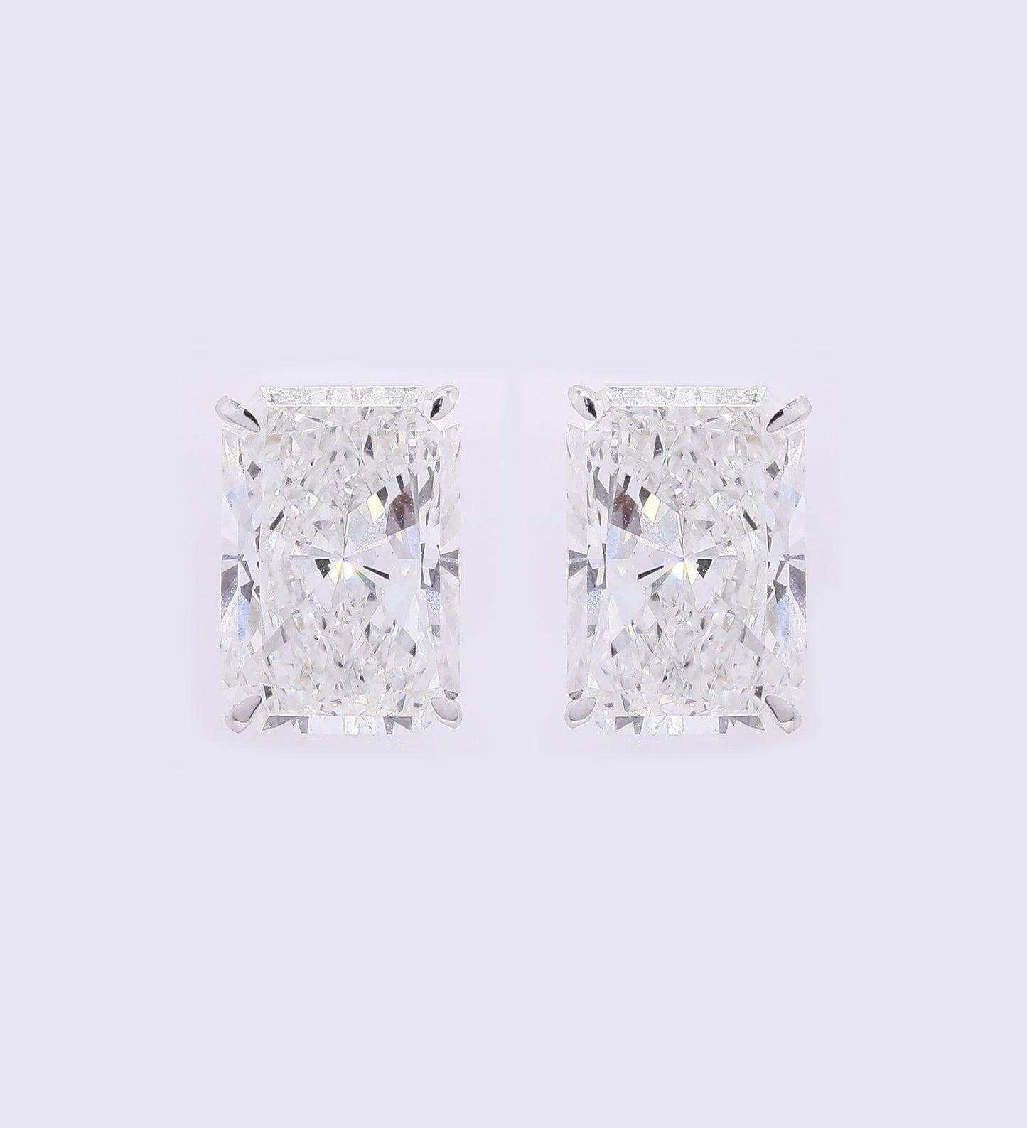 3.71 Carats Lab Grown Diamond 14K Gold Earrings