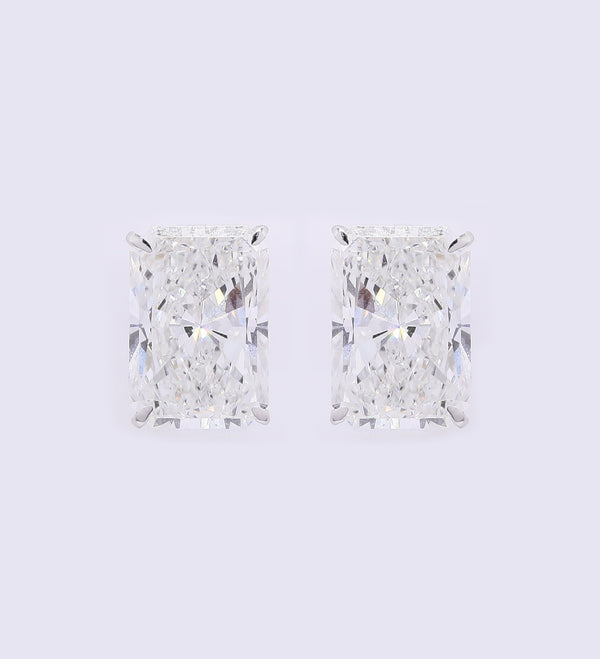 3.71 Carats Lab Grown Diamond 14K Gold Earrings