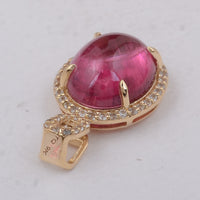 4.08 Ct Oval Tourmaline 9K Gold Pendant