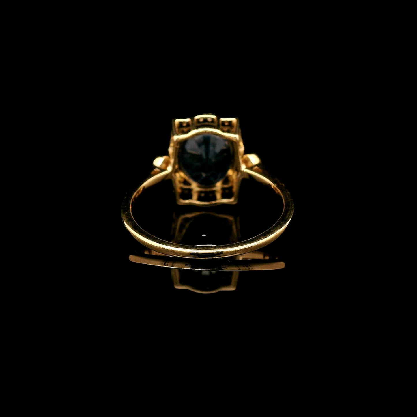 3.27 Ct Oval Mixed Cut Natural Sapphire 14K Gold Ring