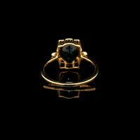 3.27 Ct Oval Mixed Cut Natural Sapphire 14K Gold Ring