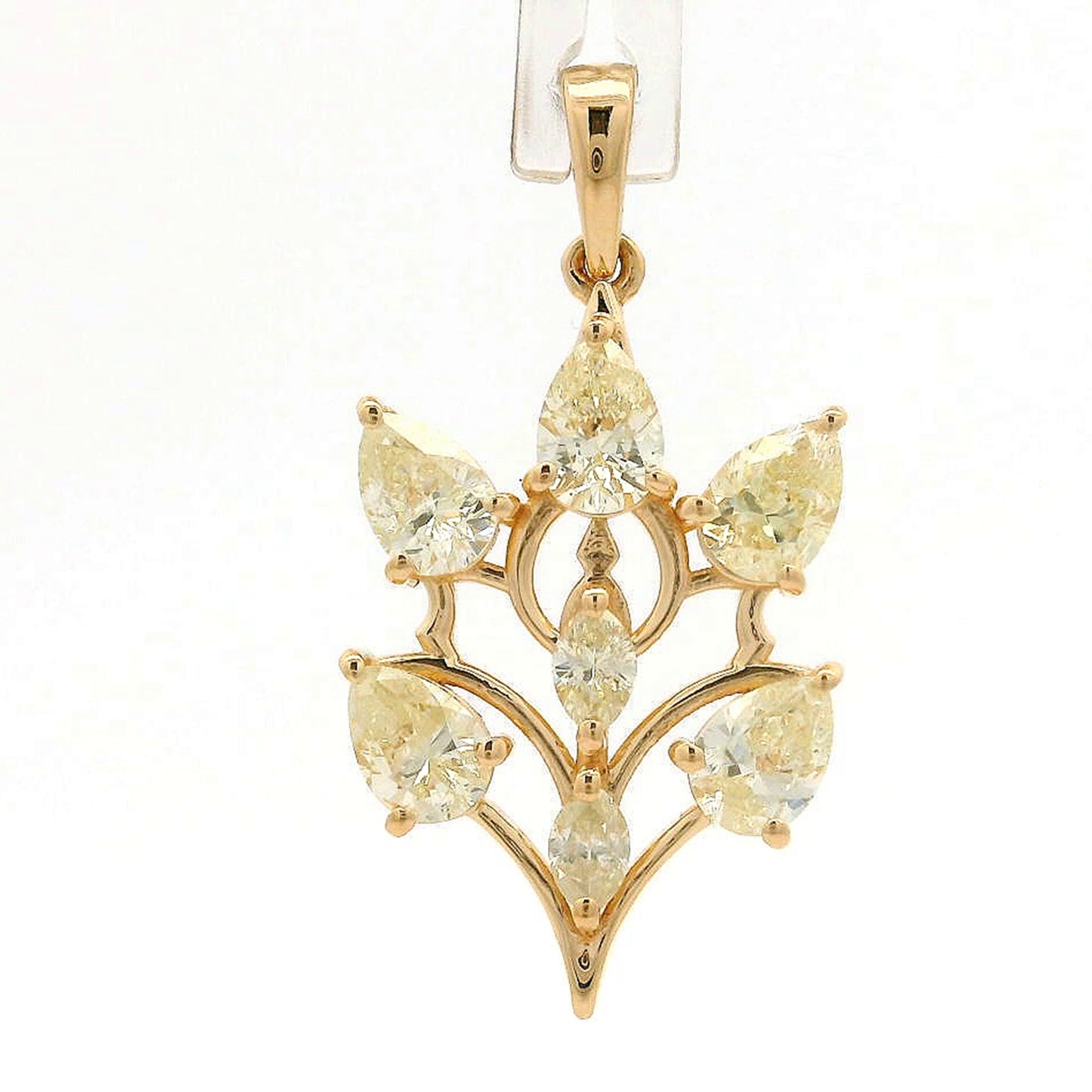 1.09 Ct Pear Diamond 14K Gold Pendant