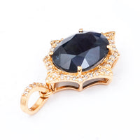3.66 Ct Oval Natural Sapphire 14K Gold Pendant