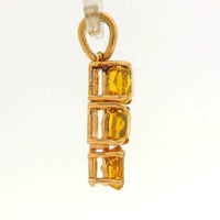 2.13 Ct Cushion Yellow Diamond 14K Gold Pendant