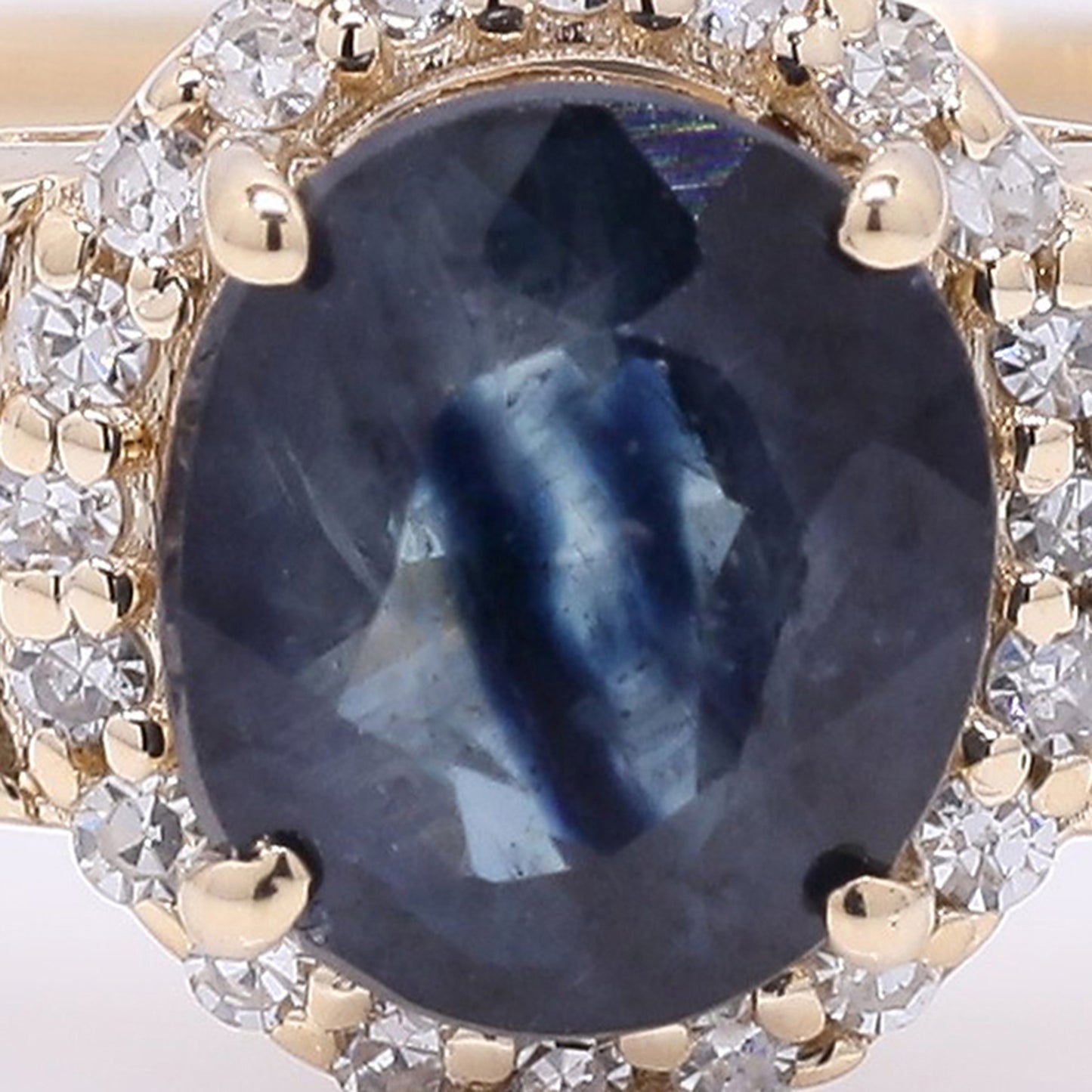 1.18 Ct Oval Mixed Cut Natural Sapphire 14K Gold Ring