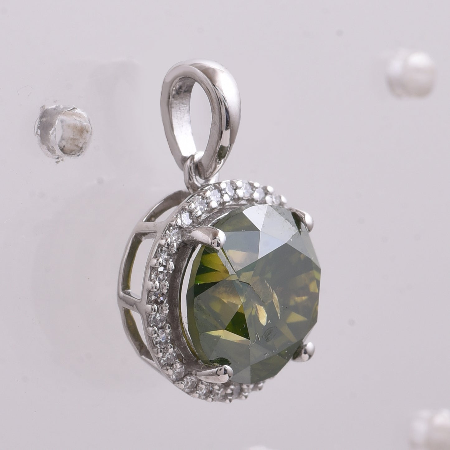 3.10 Ct Round Brown Diamond 950 Platinum Pendant