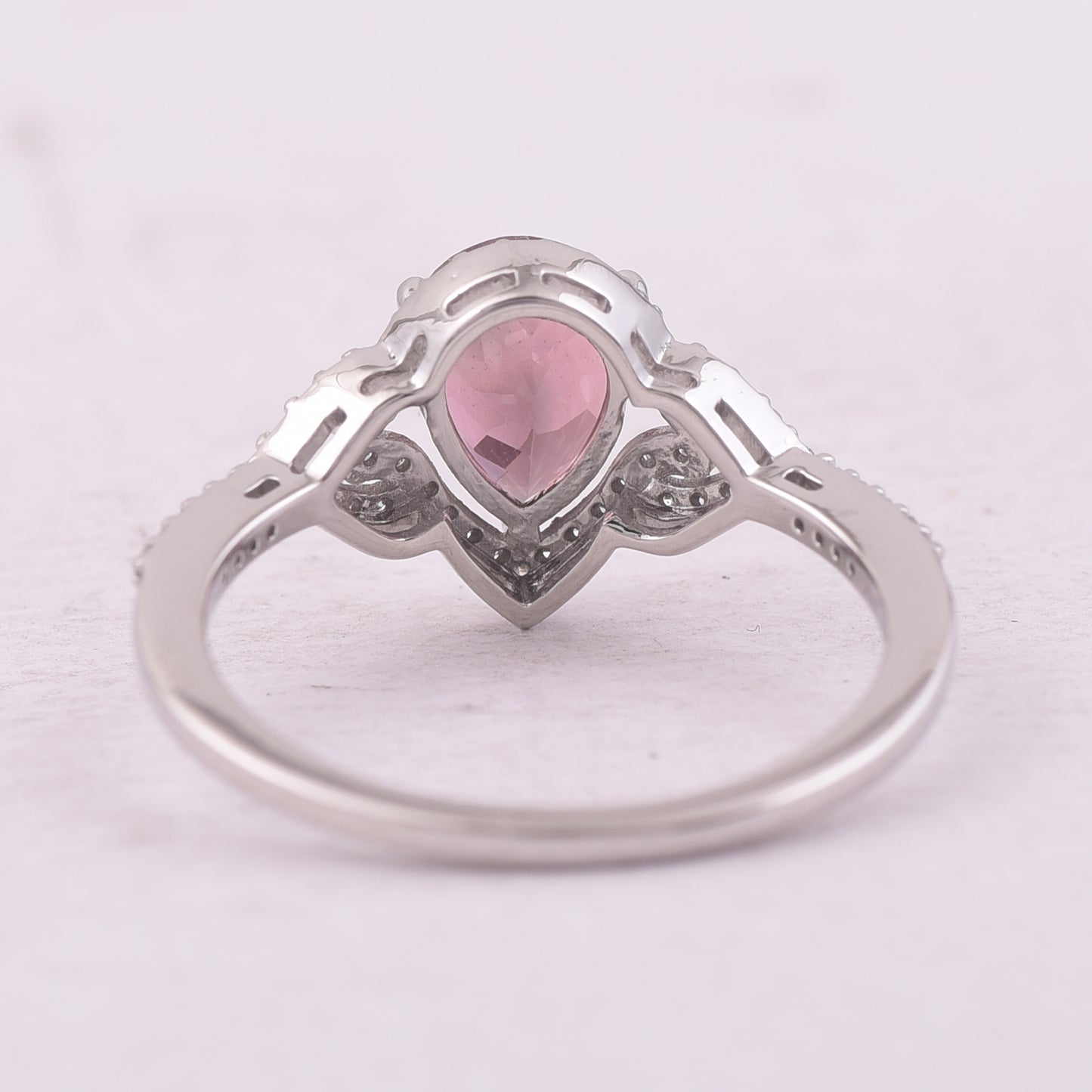 1.43 Ct Pear Mixed Cut Natural Tourmaline 950 Platinum Ring