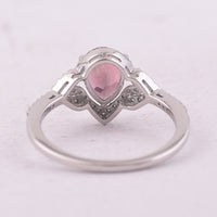 1.43 Ct Pear Mixed Cut Natural Tourmaline 950 Platinum Ring