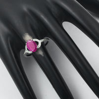 1.27 Ct Oval Mixed Cut Natural Ruby 950 Platinum Ring