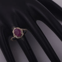 2.60 Ct Oval Ruby 9K Gold Ring