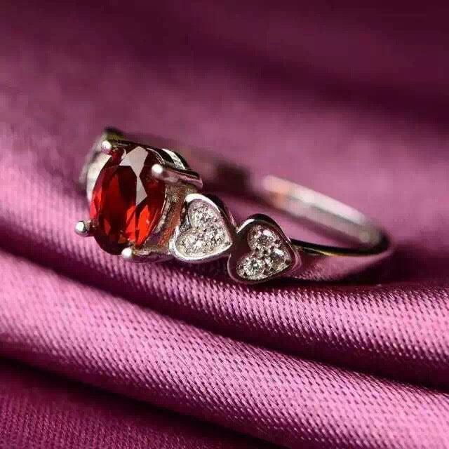 Garnet 925 Sterling Silver Ring